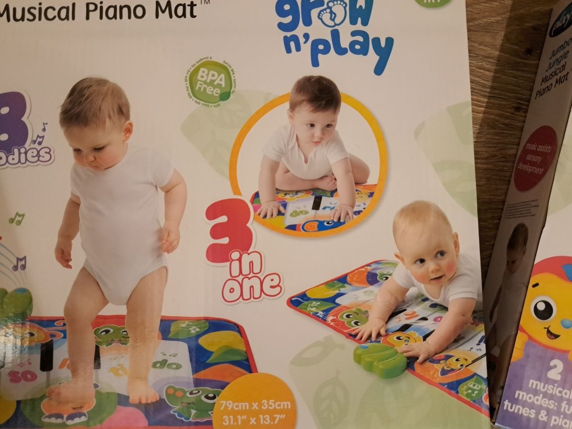 Ново 3в1 музикално килимче пиано/пътека Playgrо 6м+