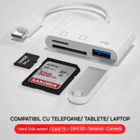 Cititor carduri și flash drive ultra rapid.UsbC cu USB, SF, TF. 16Gb/s