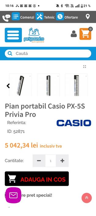 Pian electric - 88 clape/ claviatură premium