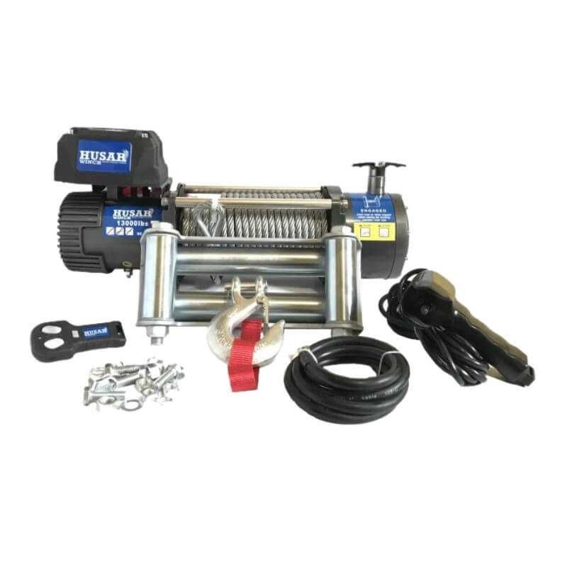 Troliu cu cablu de otel  12V Husar Winch 13000lbs (5897kg)