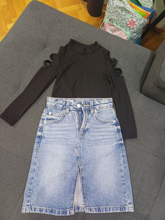 Сет дънкова пола Zara и блузка