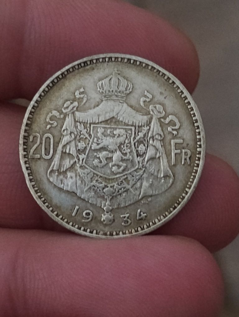 Argint 20 Franci 1934 Belgia