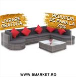 Set mobilier de gradina/terasa cu perne canapea/coltar 8 piese Ratan