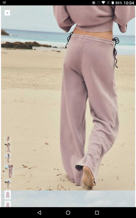 Дамски панталони washed effect ZARA с широки крачоли