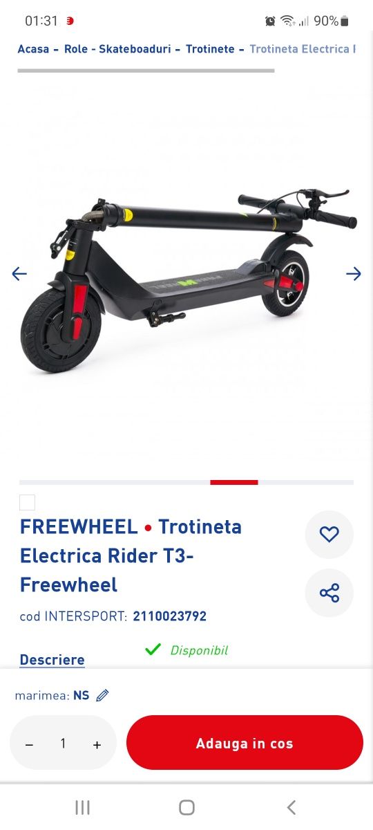 Trotineta electrica FREEWHEEL T3 RIDER