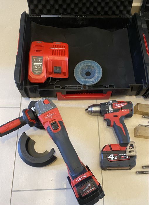 Milwaukee set M18 rotopercutor, polizor unghiular, filetanta