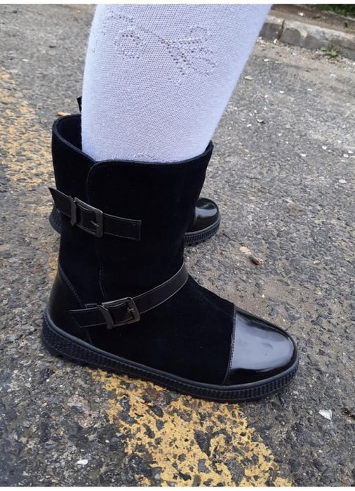 Зимние сапоги. Натуральная замша и шерстянлй мех