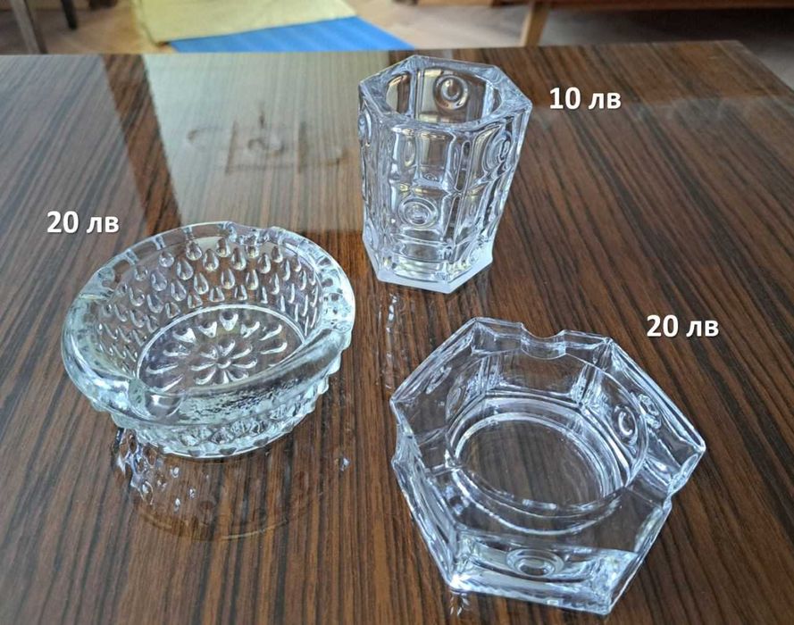 Кристални купи и пепелници