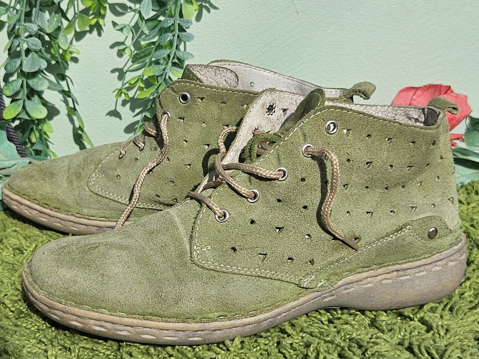 Обувки естествен велур в зелено N38