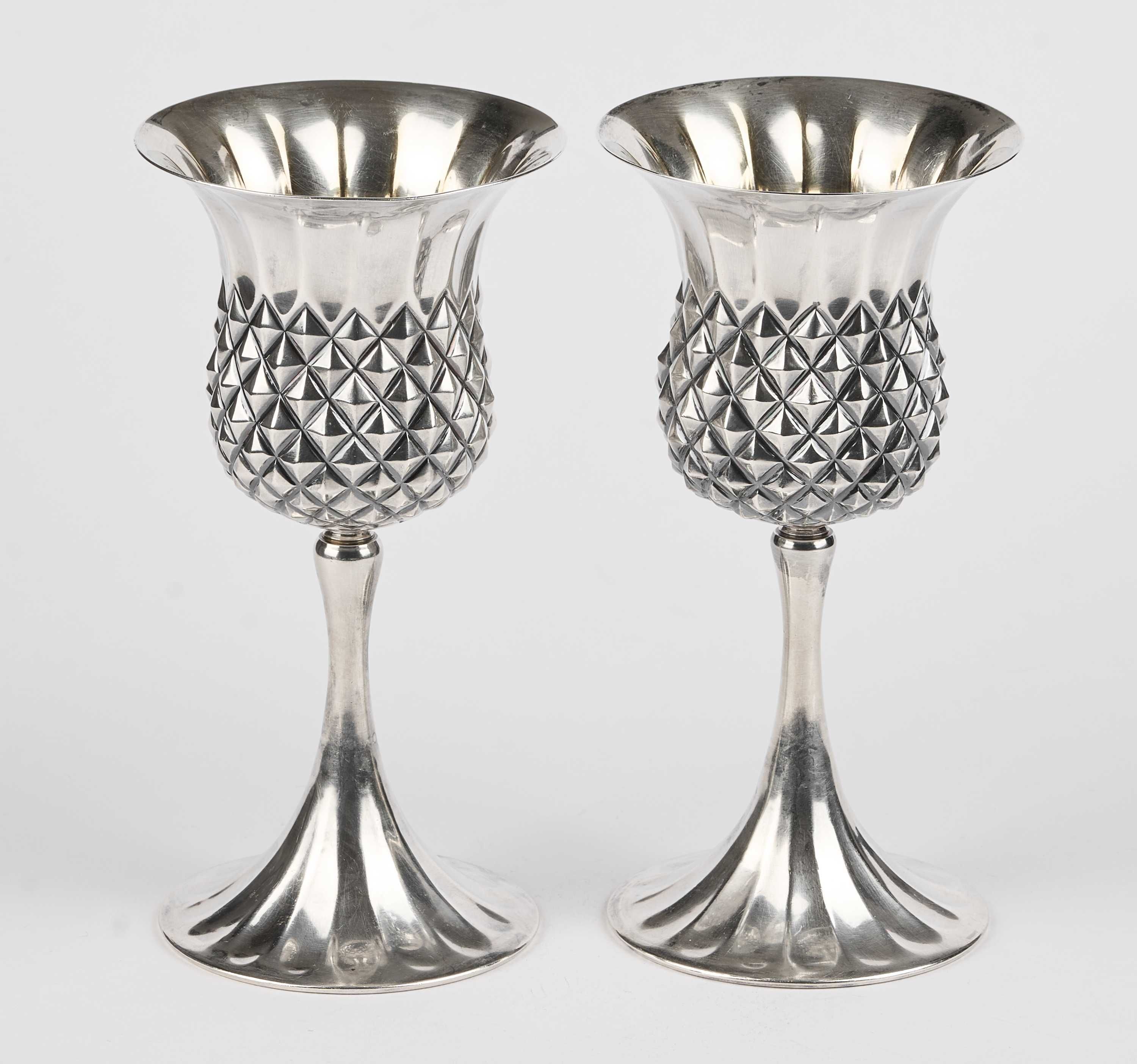 Set de 2 pahare pentru vin din argint 925-Italia Florenta-argint.ro
