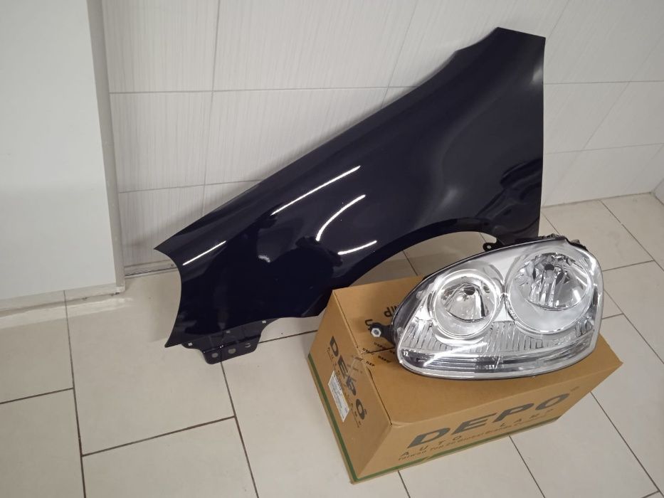 Pachet Aripa + Far Stanga VW Golf 5 V 2004-2008 LA5G Albastru