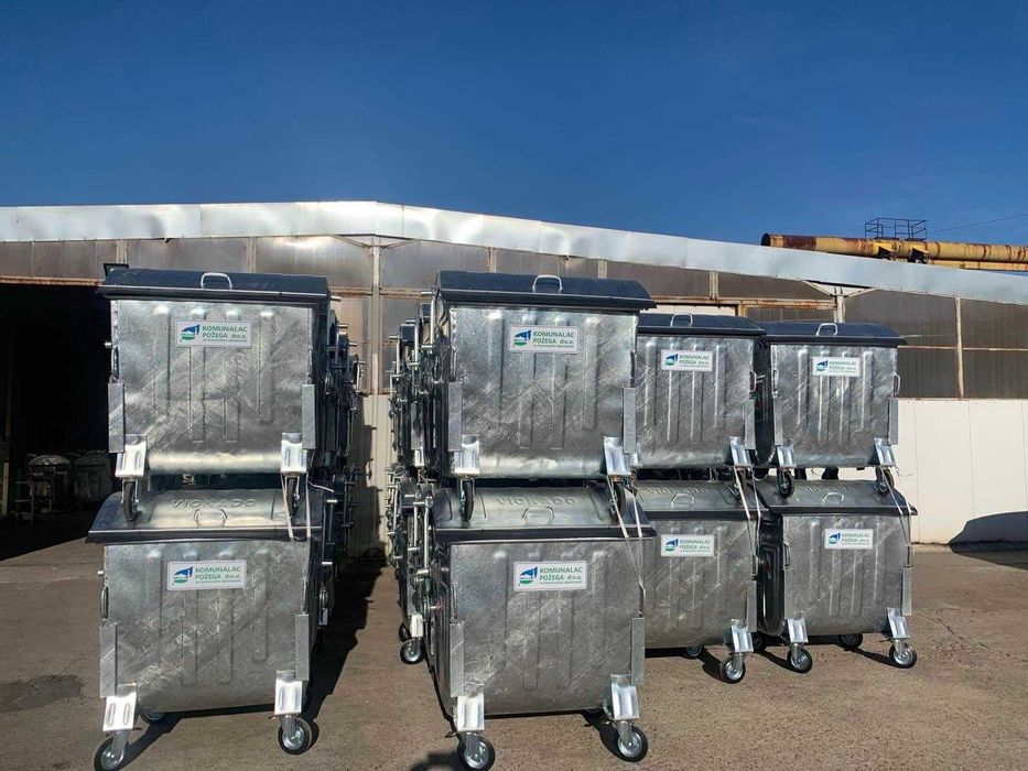 Метален контейнер за смет тип ”Бобър” 1100 л - поцинкован