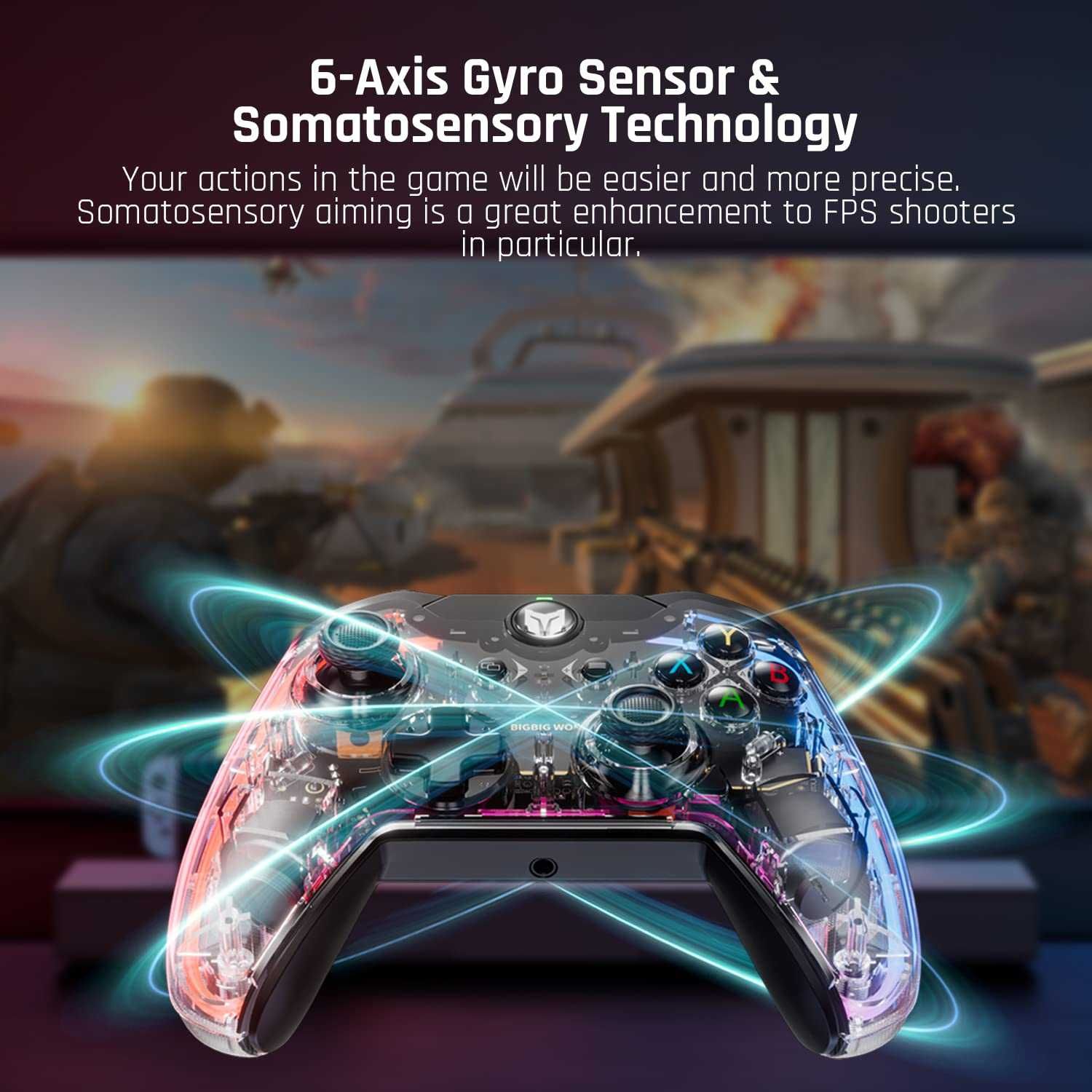 Controler jocuri video BIGBIG WON Rainbow S,cu fir,Nintendo Switch