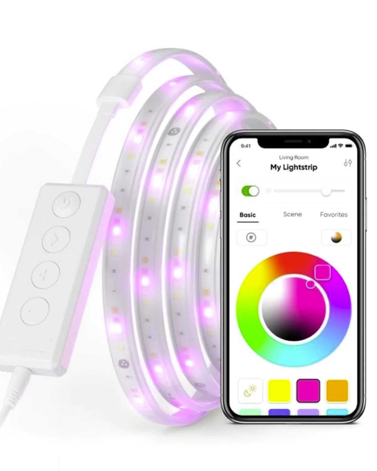 Banda LED RGBCW inteligenta Nanoleaf Essentials LightStrip Starter Kit