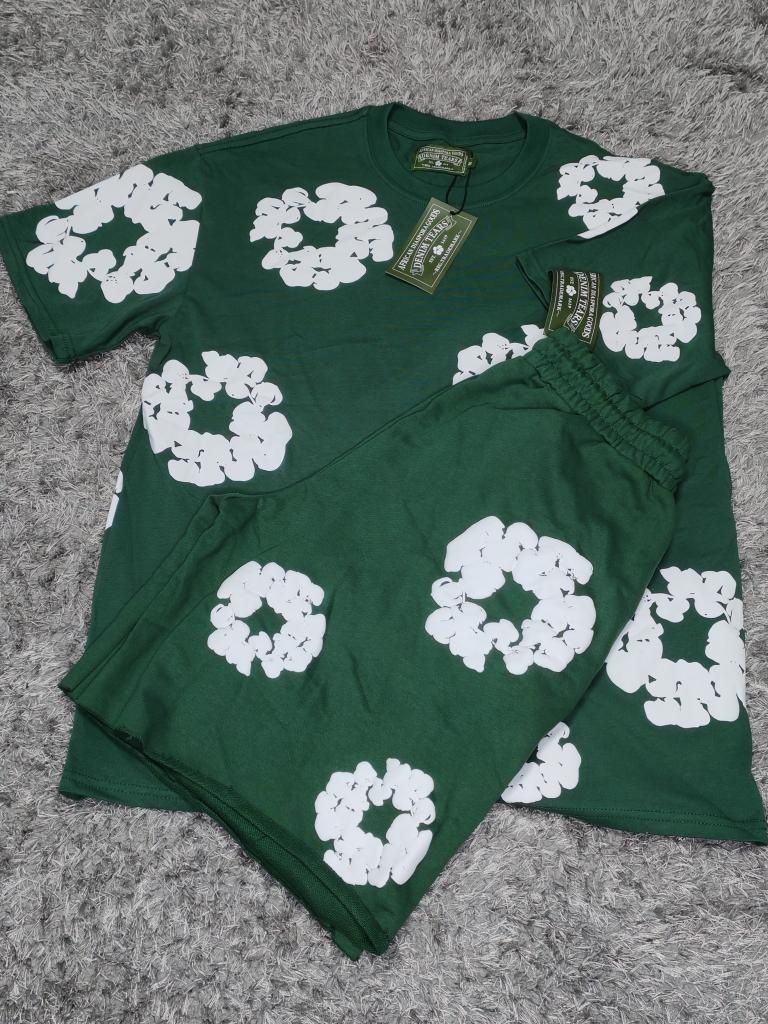 Denim tears summer set, 100% cotton made in USA 3D puff print