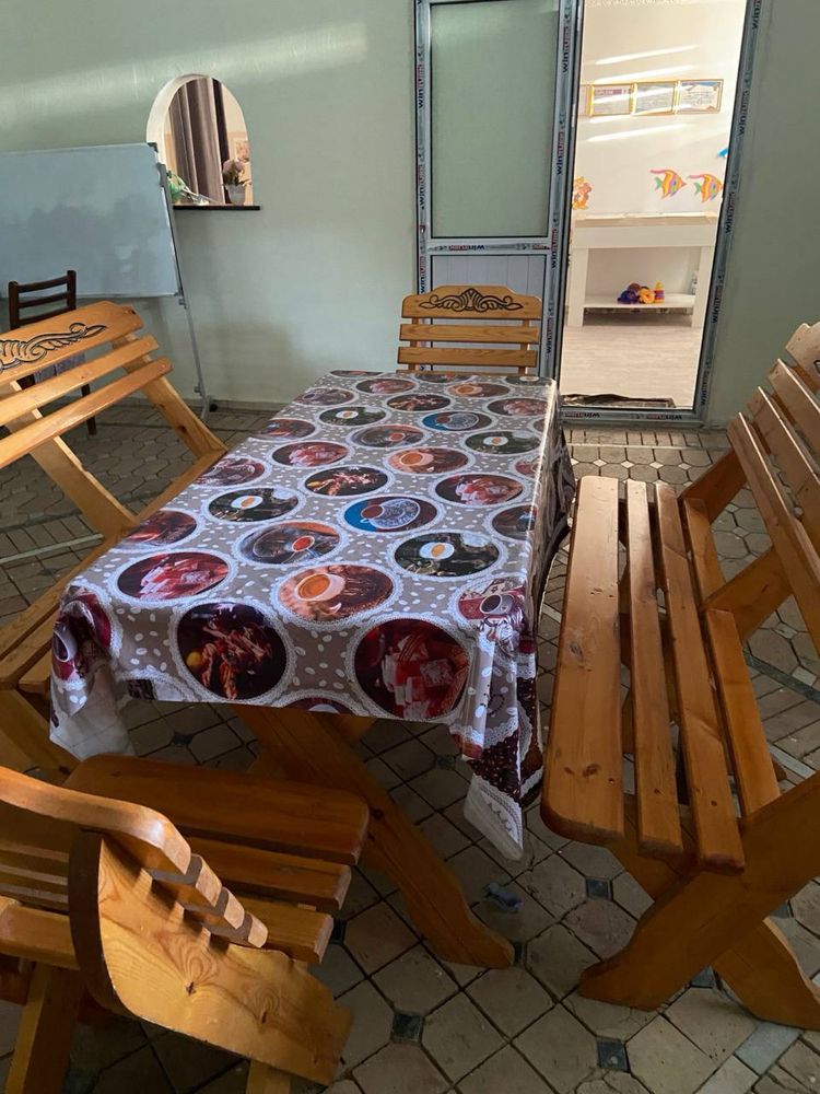 Дачний стол скамейкалар