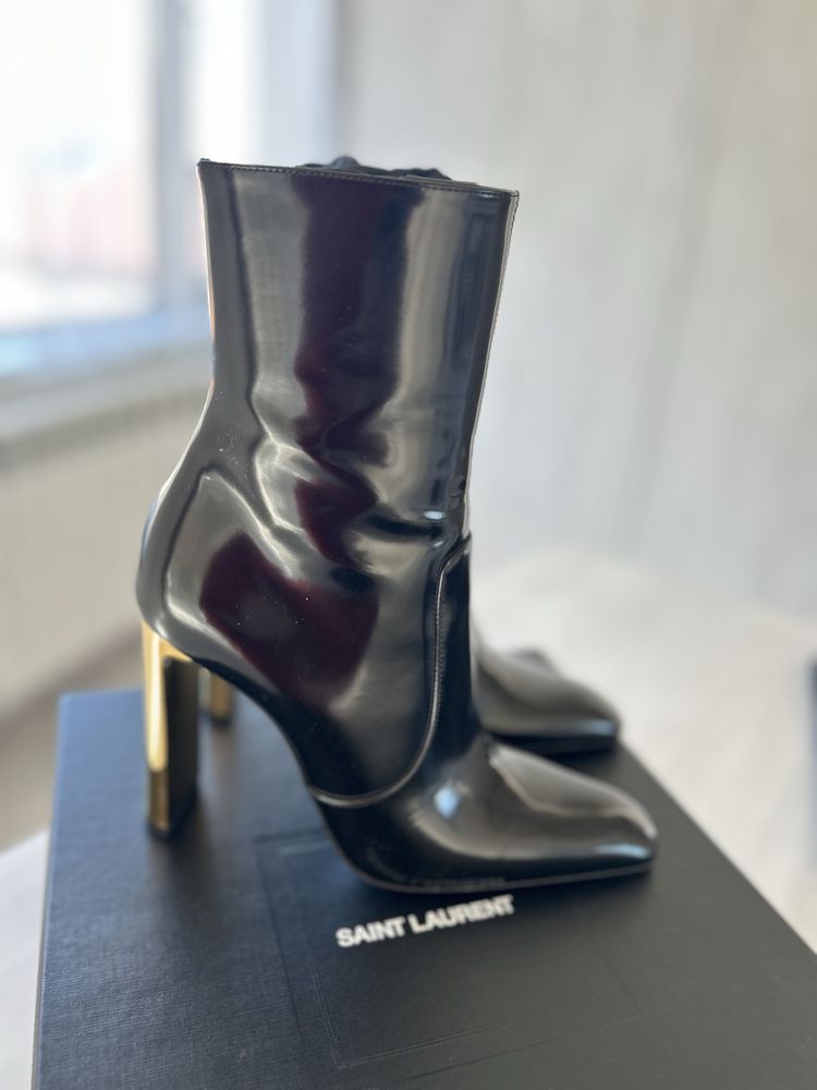 Saint Laurent Auteuil 100mm leather boots