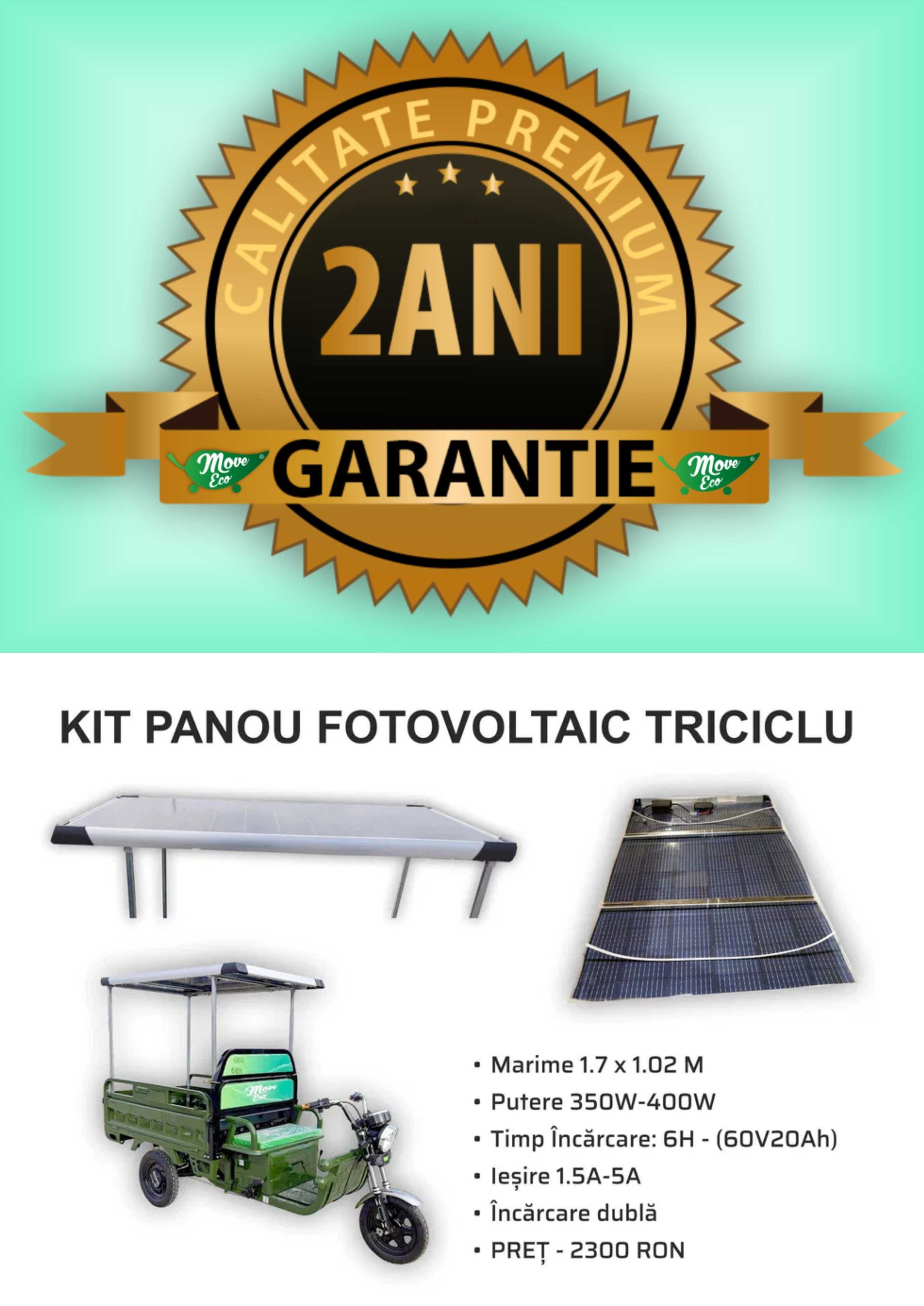 KIT PANOU Fotovoltaic Compatibil Triciclu Electric MoveEco