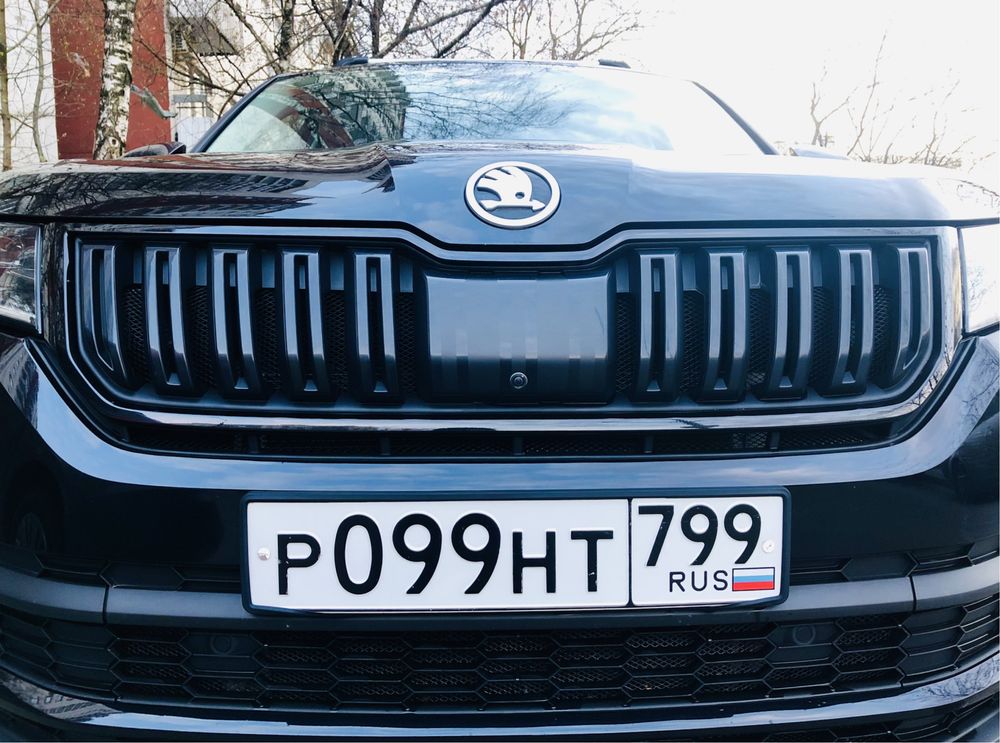 Черная накладка (молдинг) решетки радиатора Skoda Kodiaq