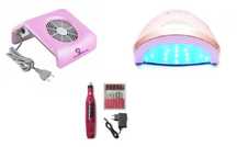 KIT aparate manichiura - Freza unghii false, Aspirator praf, Lampa Uv