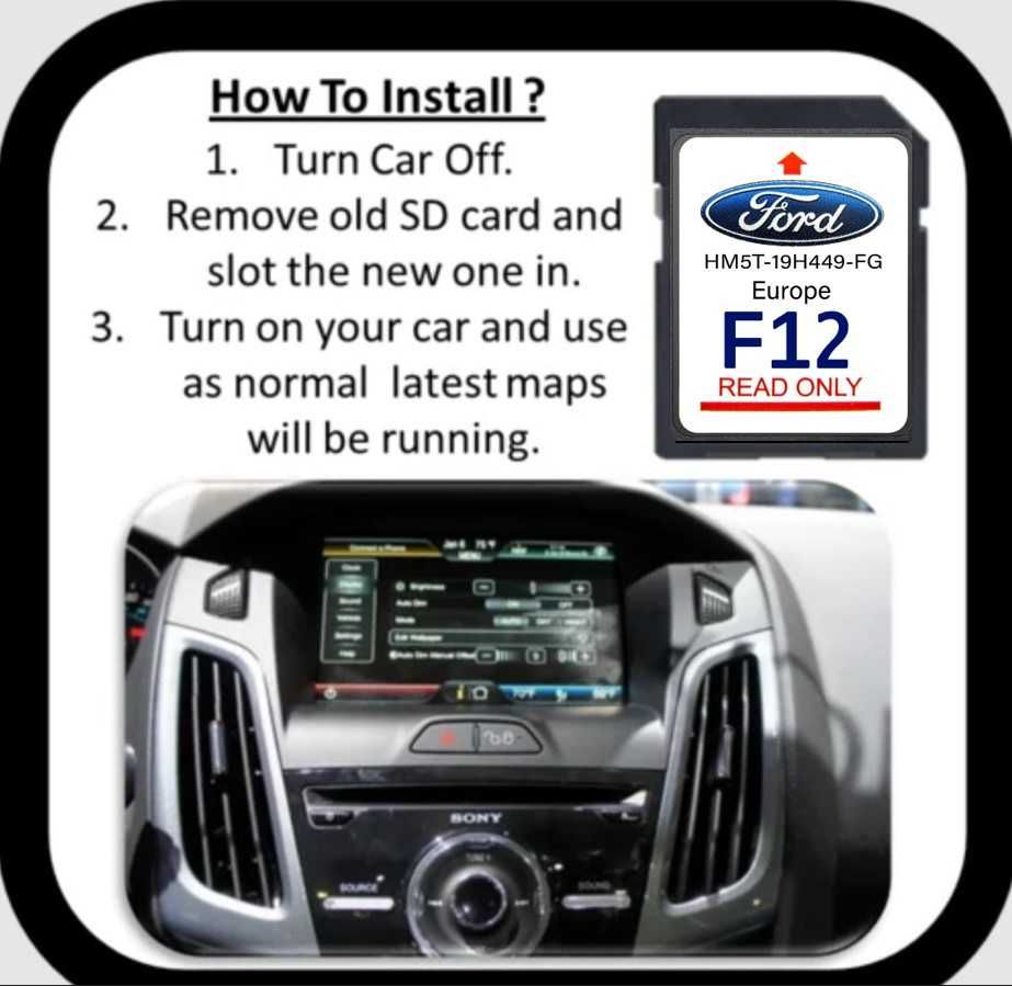 F12 SD card 2024 Форд навигация ъпдейт Sync2 FORD СД карта Lincoln USA