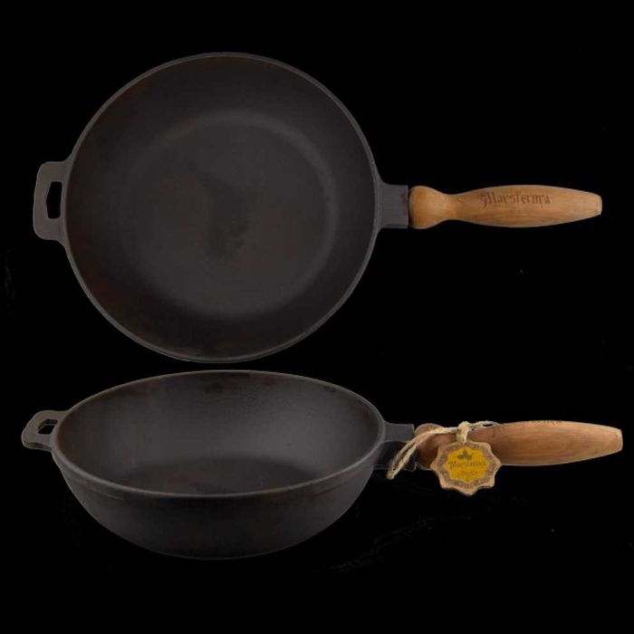 Чугунен тиган с дървена дръжка 24х4 см - Maysternya