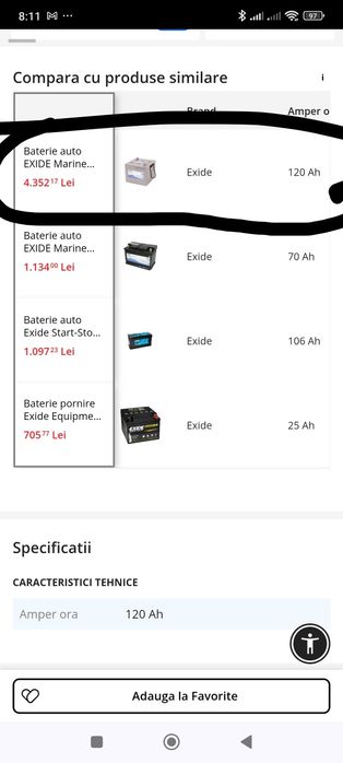 Acumulator 12v  AGM 120 Ah nou.