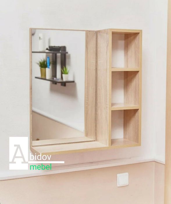 Универсальный навесной шкаф с зеркалом для  прихожей и ванной комнаты