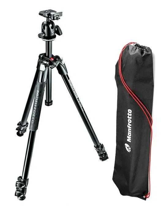 Trepied foto-video Manfrotto 290XTA3-BH cu cap bila, cap fluid si husa