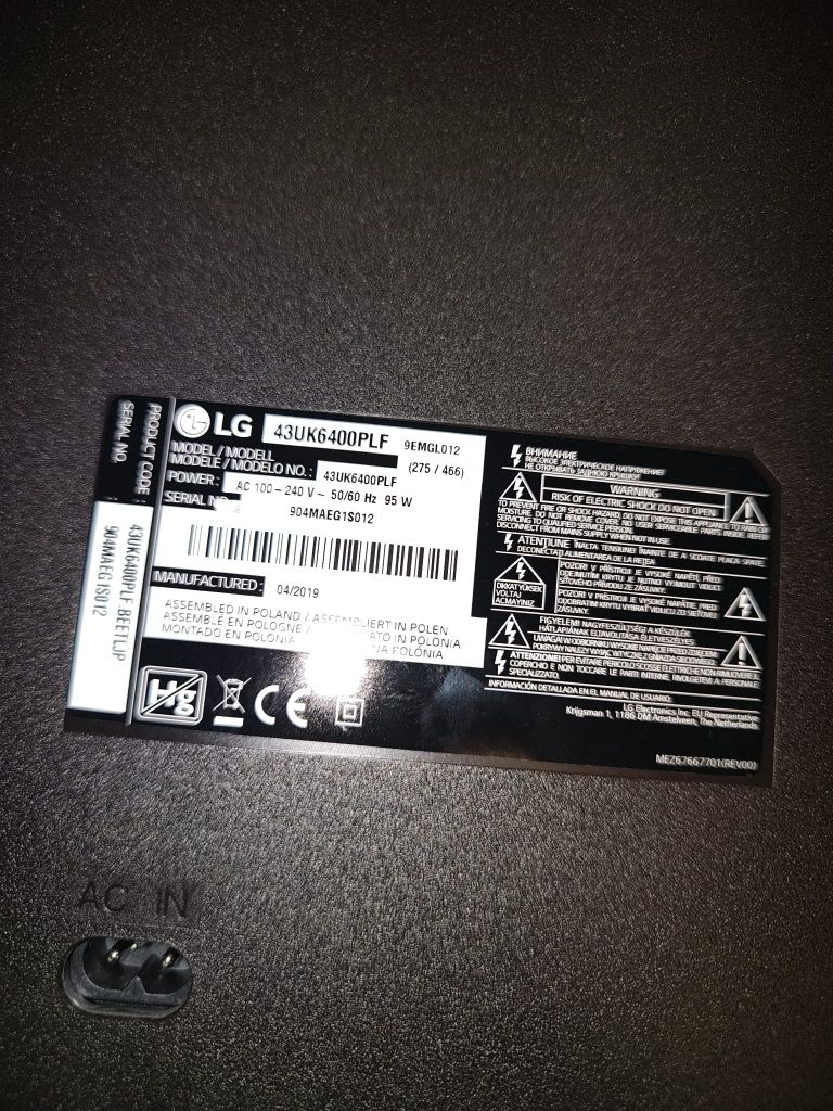 Smart TV 4K LG 43UK6400