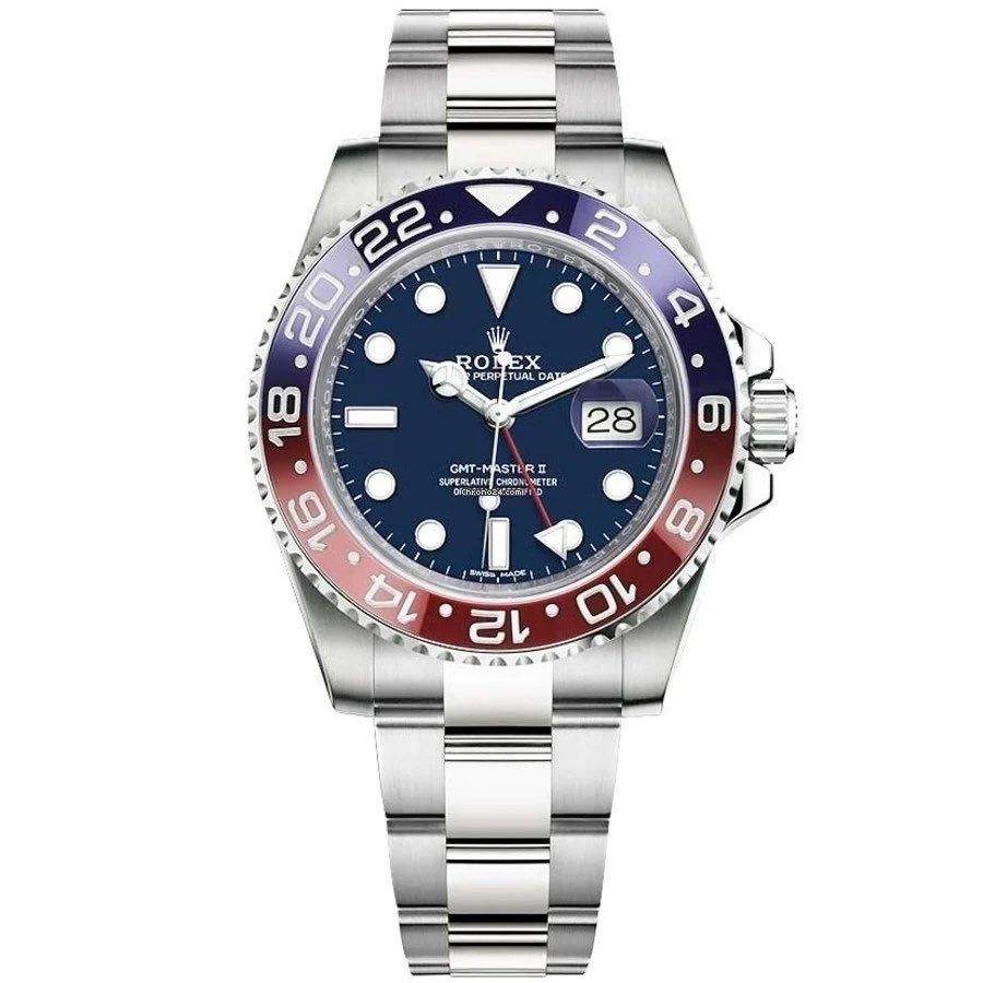 Часовник Rolex GMT Master Pepsi White Gold Blue Dial