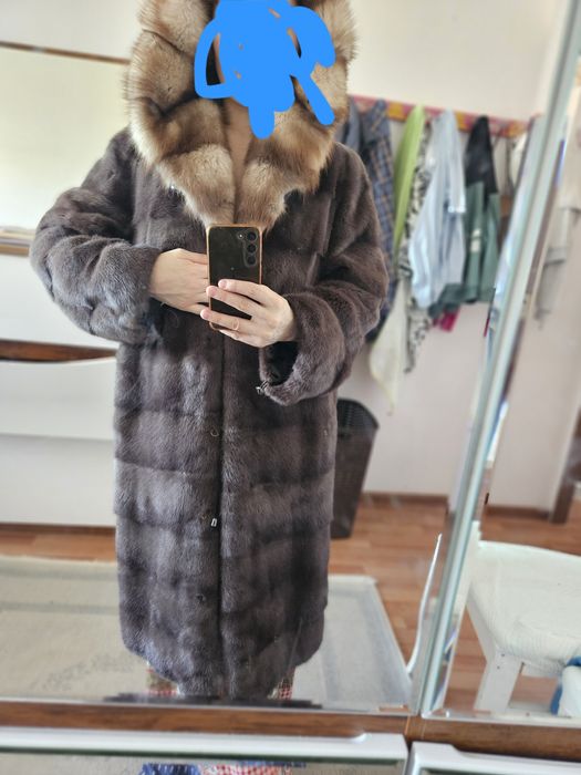 Шуба  норка шапка