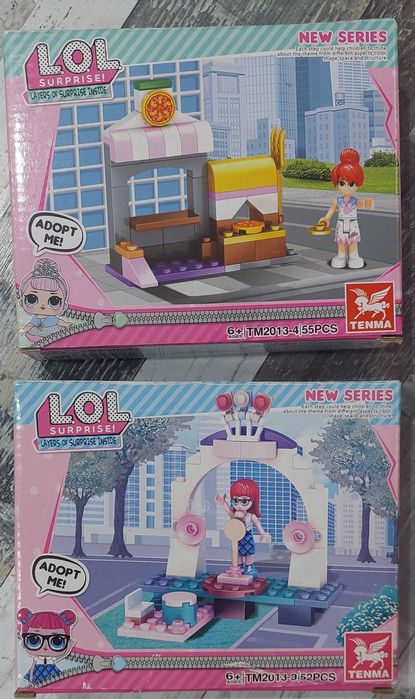 Set de 2 minijocuri de constructie LOL