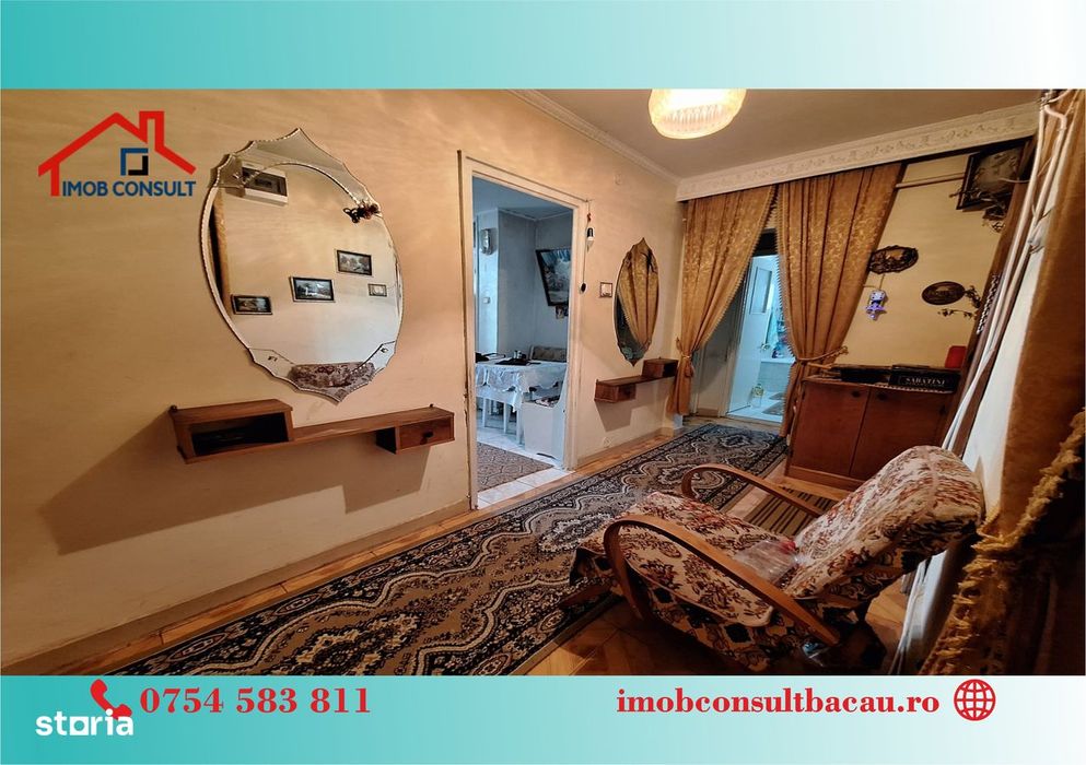 Trei camere! Etaj intermediar! Centrul Bacaului! CE1261