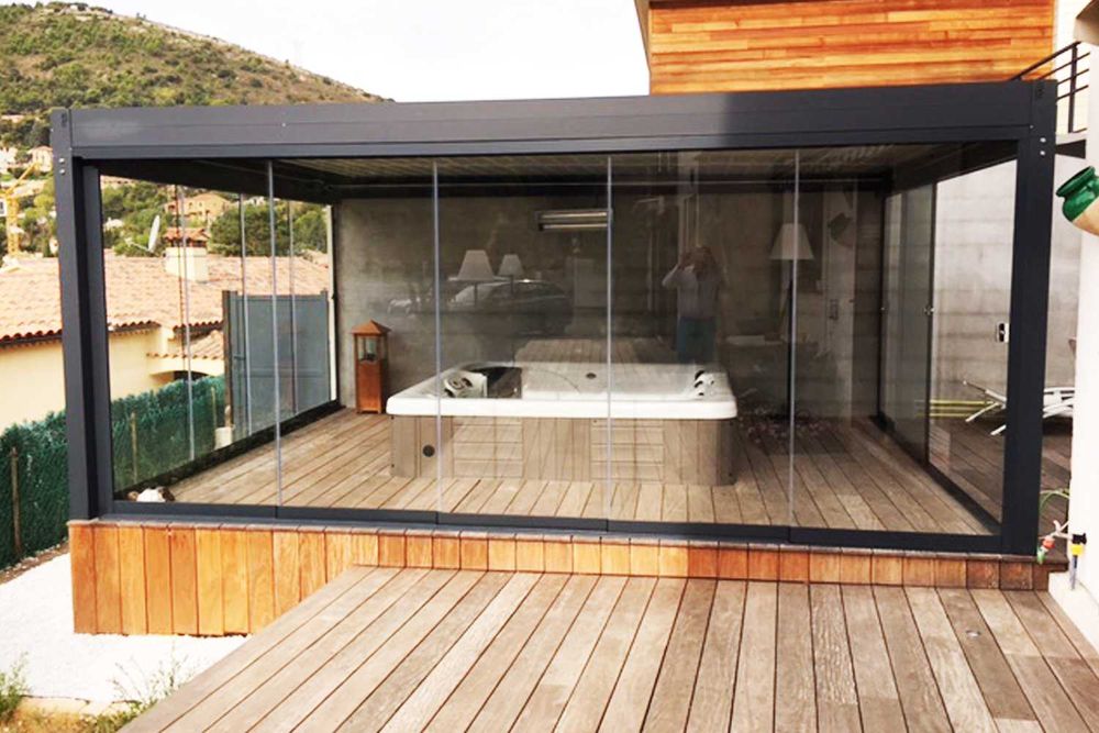 Foisoare,terase lemn/Pergole aluminiu/ Inchideri cu sticla securizata