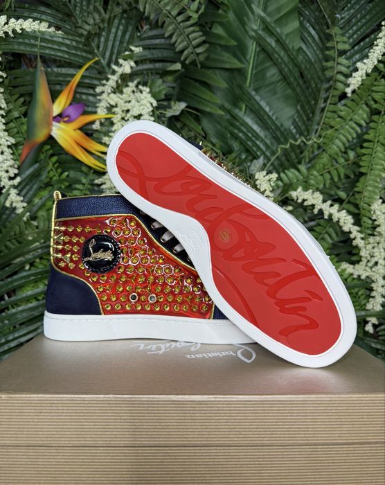 Christian Louboutin High White Red Spikes