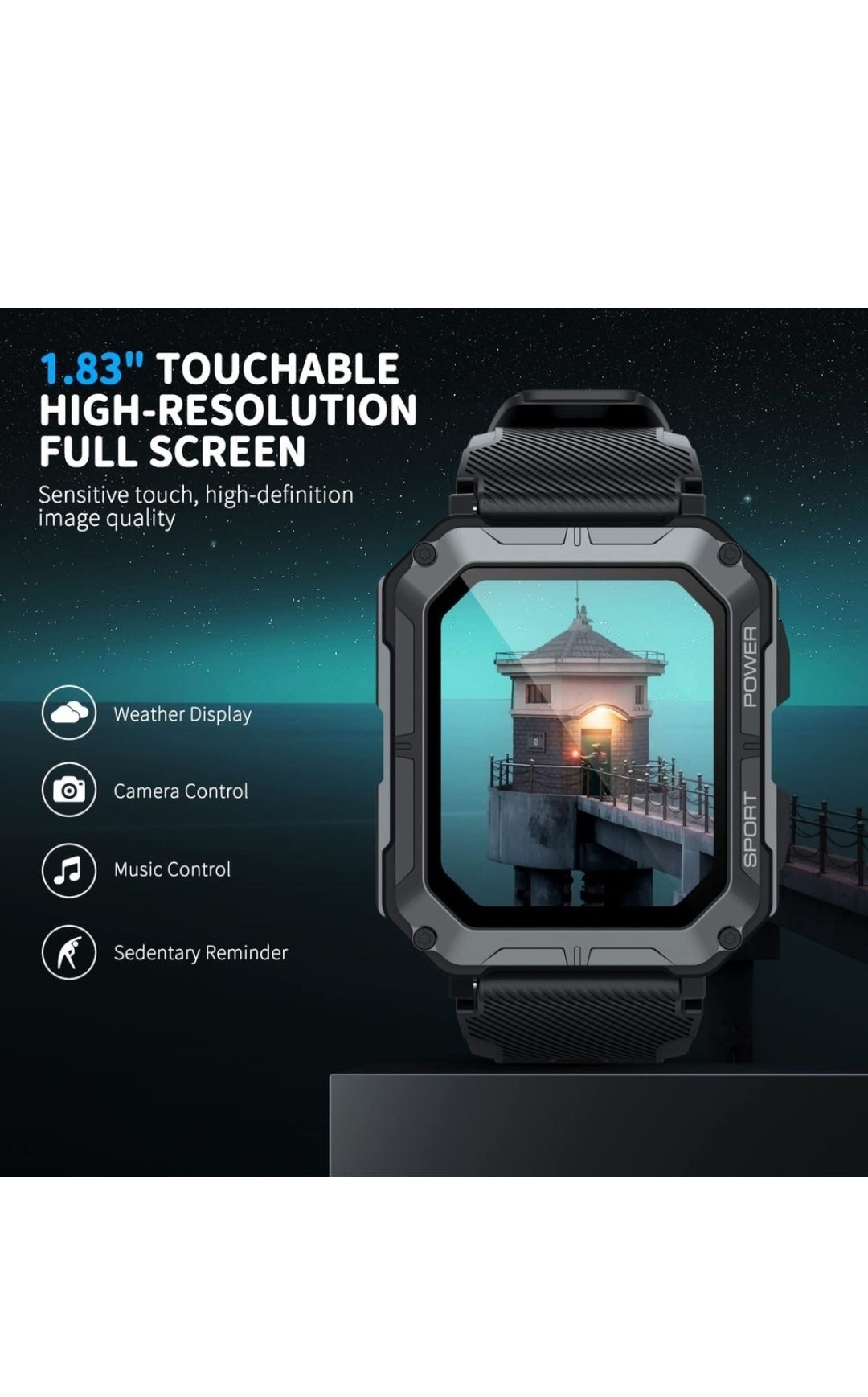 Смарт часовник C20 Pro , 380mAh ,1.83 UltraHD FluentTouch,Fitness.