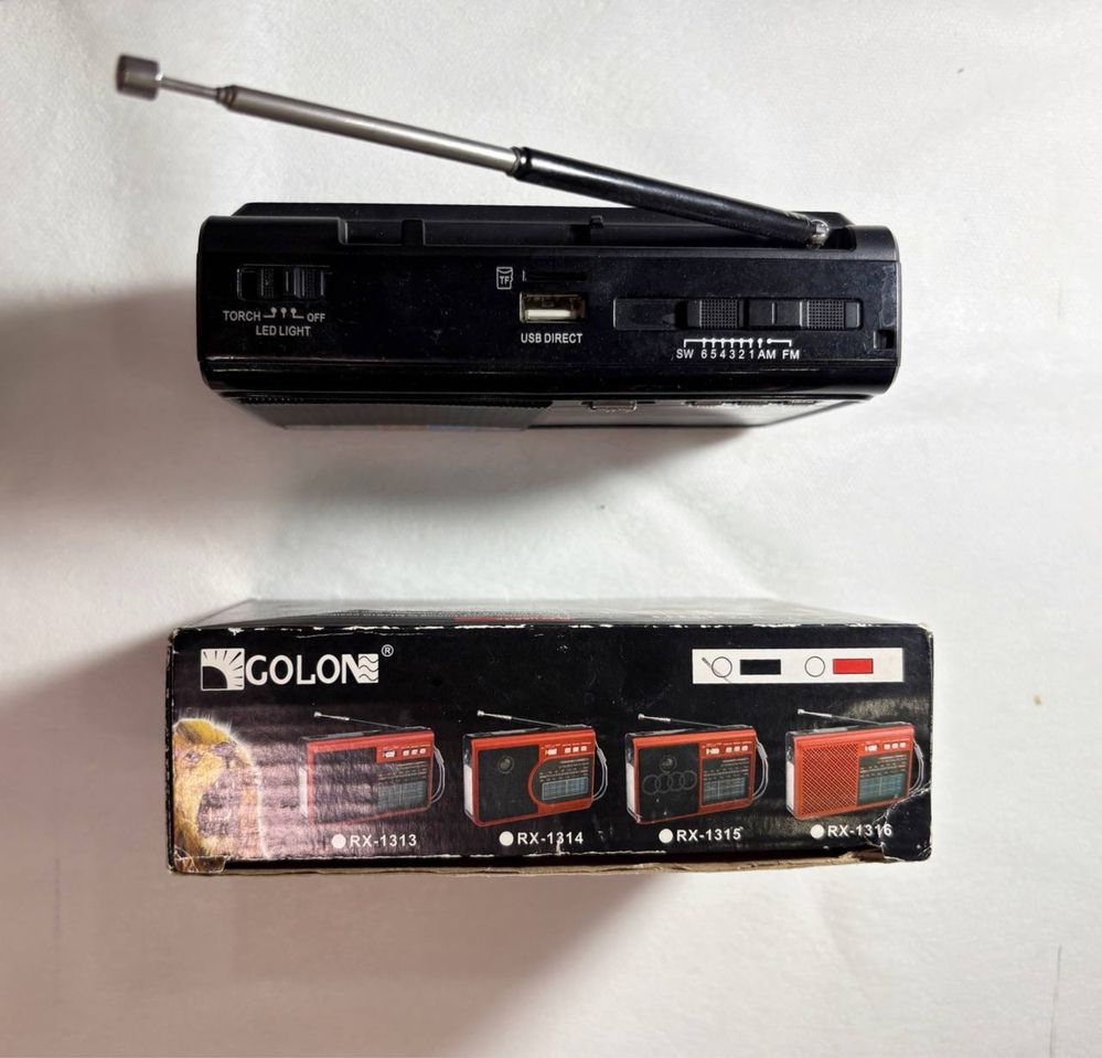 компактное новое радио Golon RX-1313 | FM/AM/SW, USB, MP3, фонарик