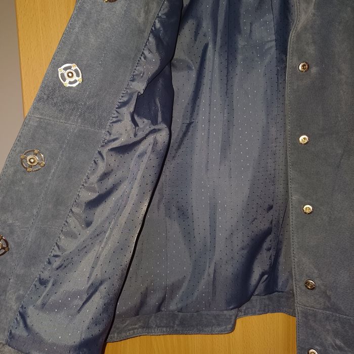 Orsay светло синьо яке от естествена кожа  Л