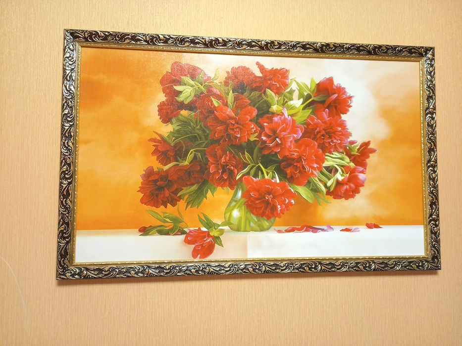 Картина в рамке цветы