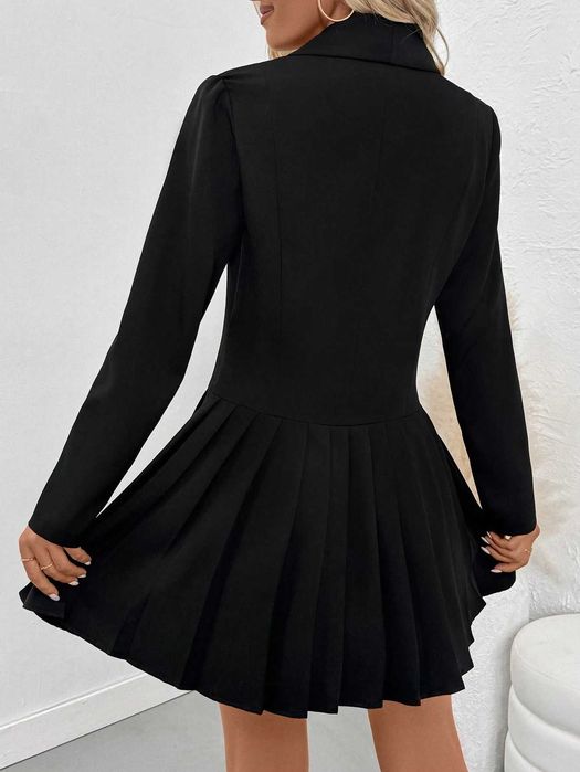 Елегантна черна рокля, Офис рокля, Стилна черна рокля, Черна рокля