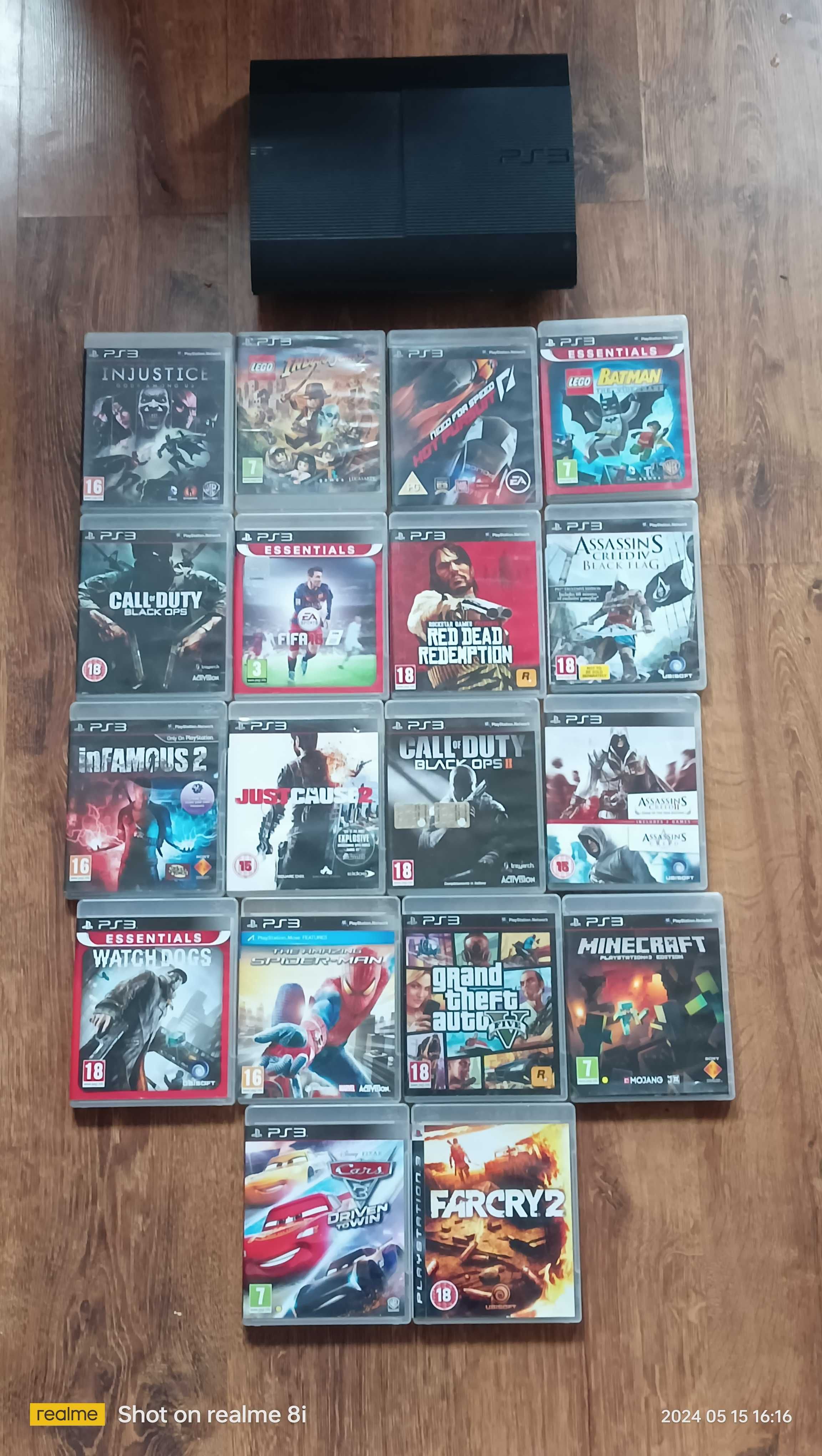 PlayStation 3 с много игри.