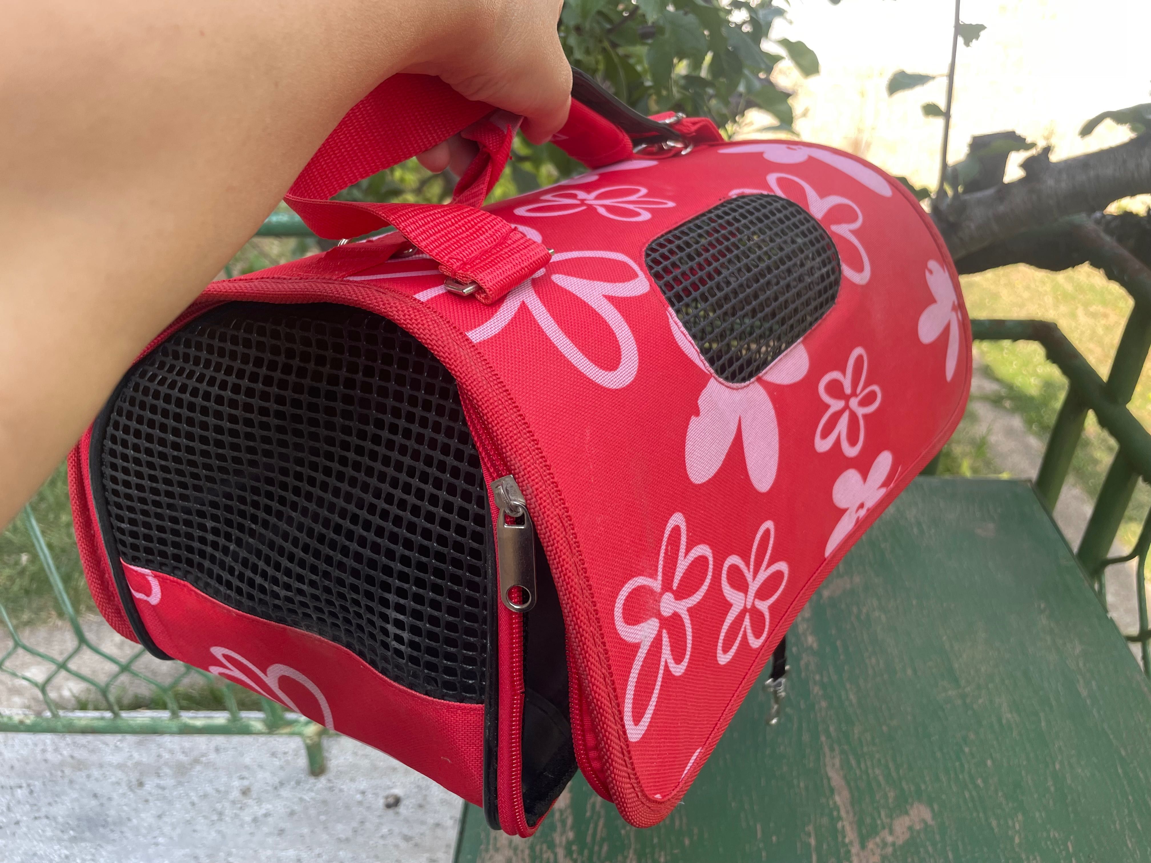 Текстилна транспортна чанта за котки и котешка катерушка M-pets