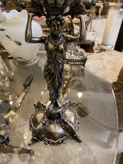 Fructiera cristal/bronz argintat