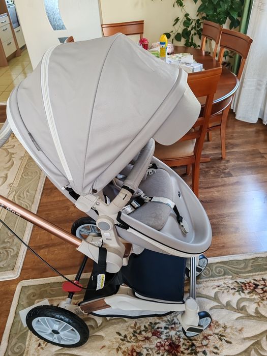 Cărucior Hot mom 3 în 1 cu rotire 360 grade gri deschis