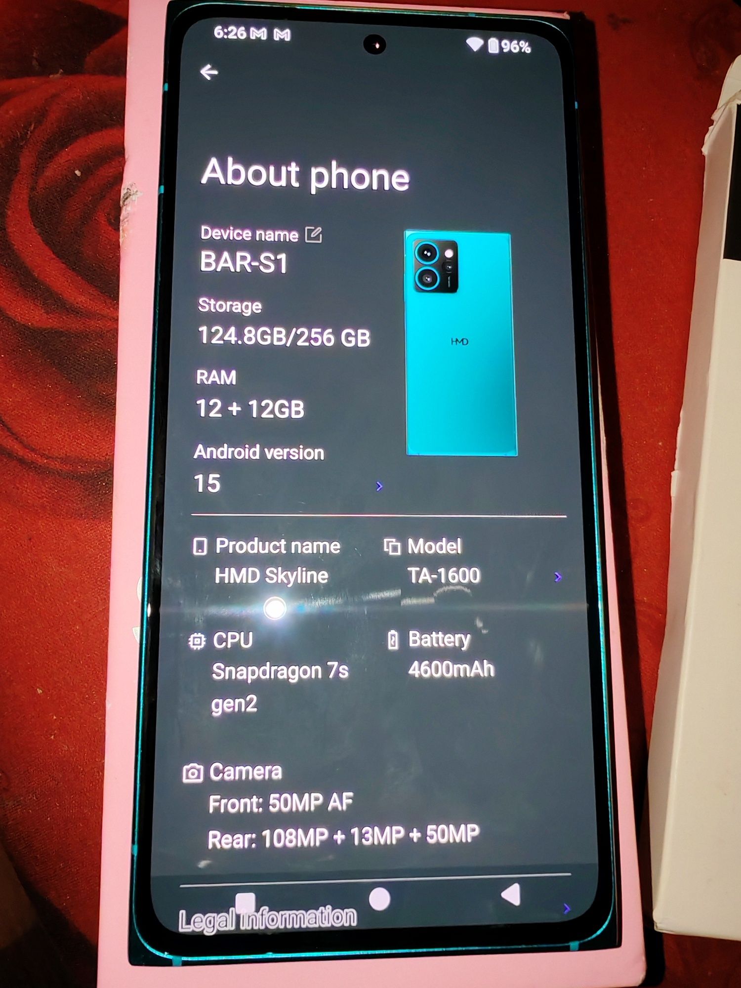 HMD Skyline Cyian color, 12gb Ram, and 256gbROM!