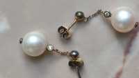 Cercei argint aurit cu perle naturale