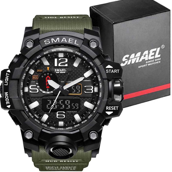 Спортен часовник SMAEL , Зелен/Черен цвят