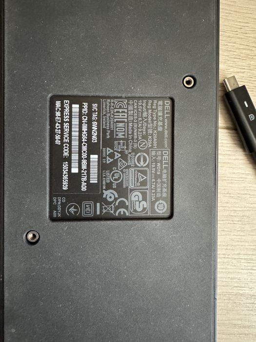 Docking Station Dell K20A001 WD19 + adaptor 130W
