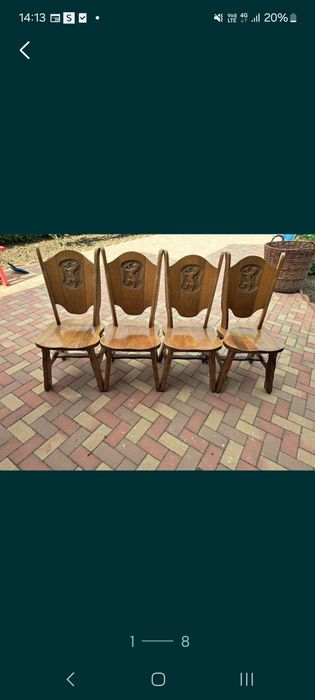 vând scaune și mese din lemn masiv